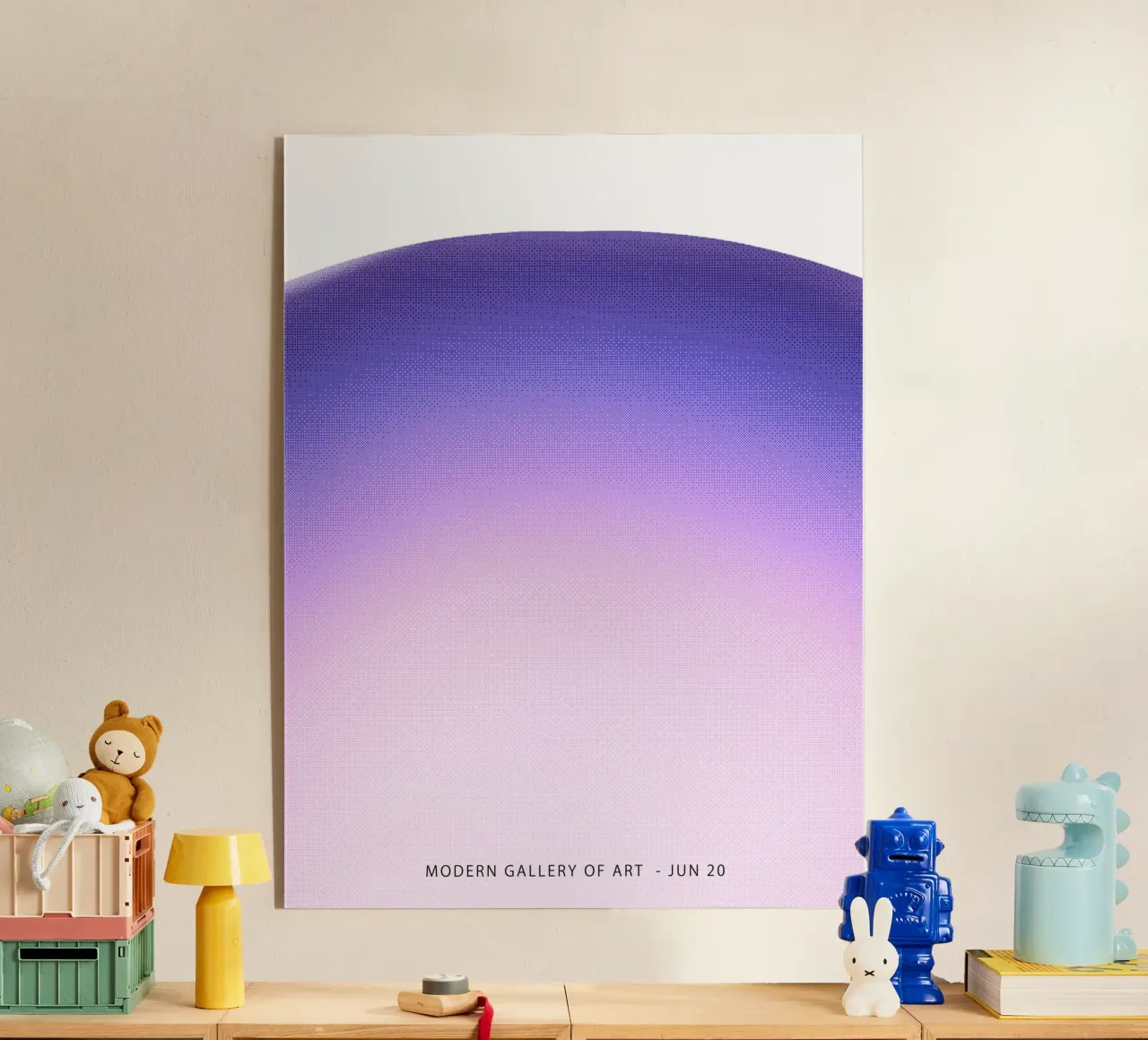 Gradiente viola astratto plexiglass da Peaches Art Prints