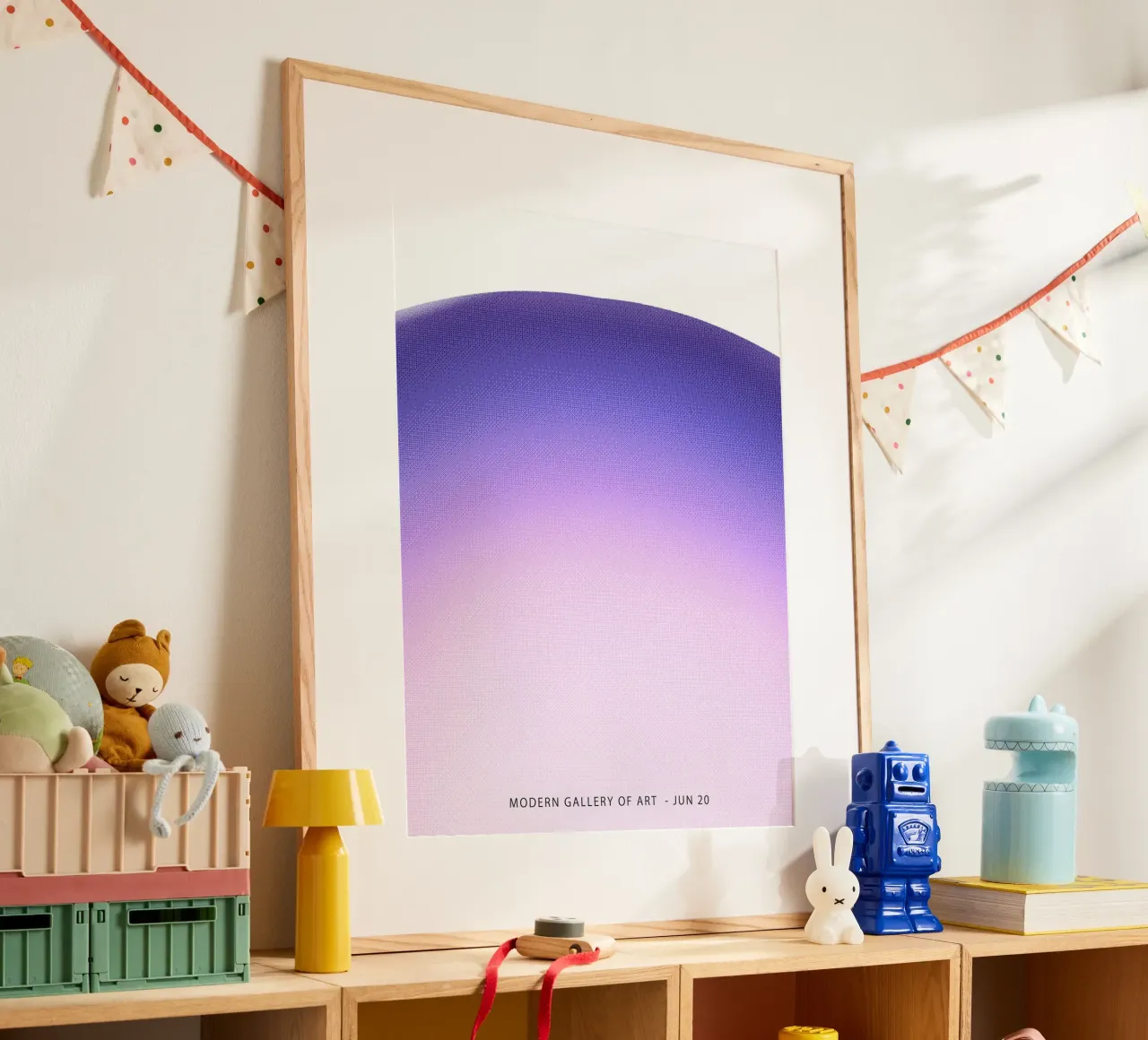 Gradiente viola astratto poster con telaio in plastica da Peaches Art Prints