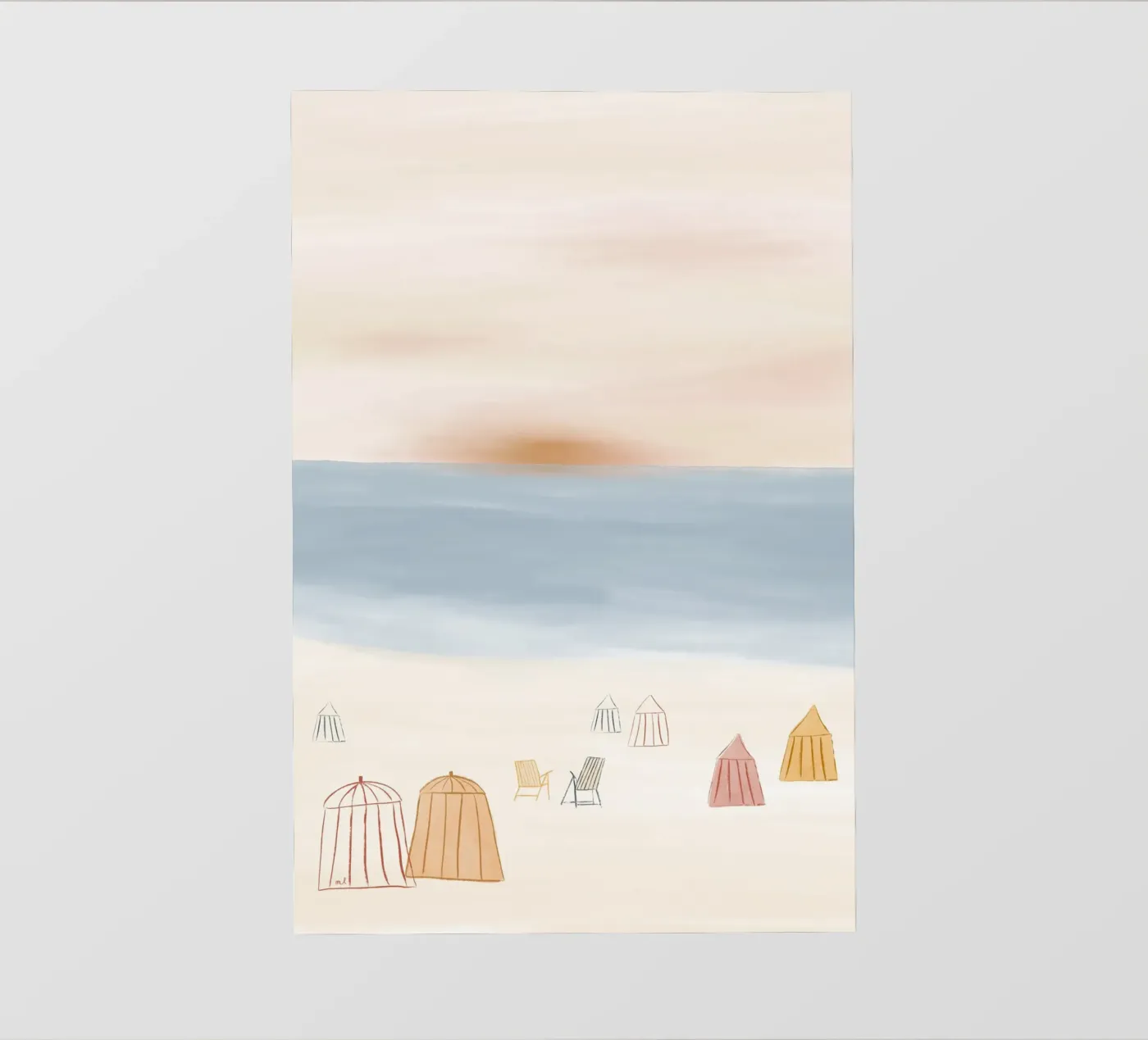 Empty Beach backlit folie van Menina Lisboa