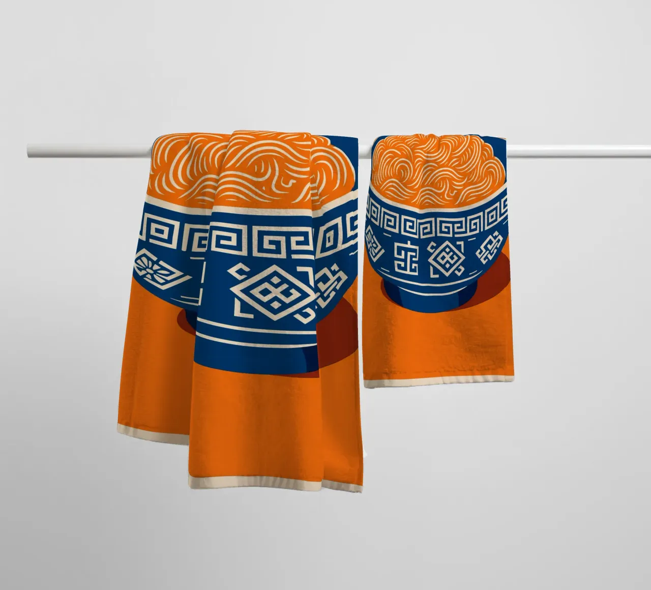 Ramen Art - Japanese noodle soup in pop art style towel by Studio Mooodz