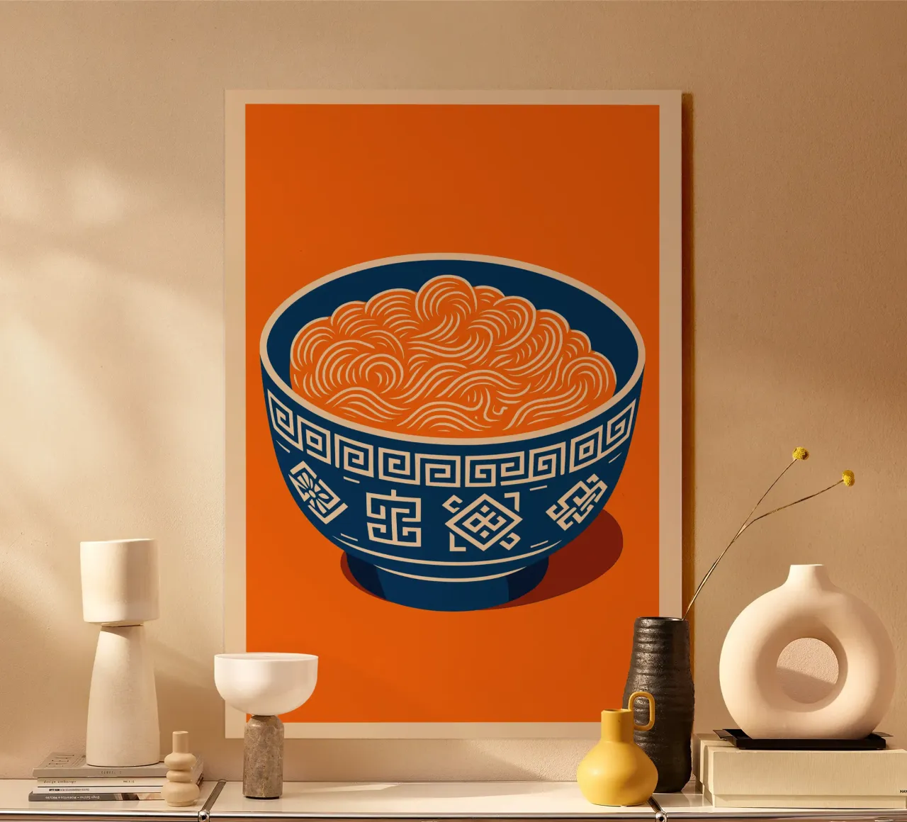 Ramen Art - Japanese noodle soup in pop art style alu-dibond by Studio Mooodz
