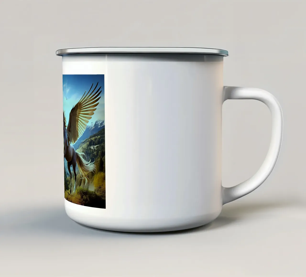 Cavallo alato 3. blu tazza in smalto da Thierry vobmann photography