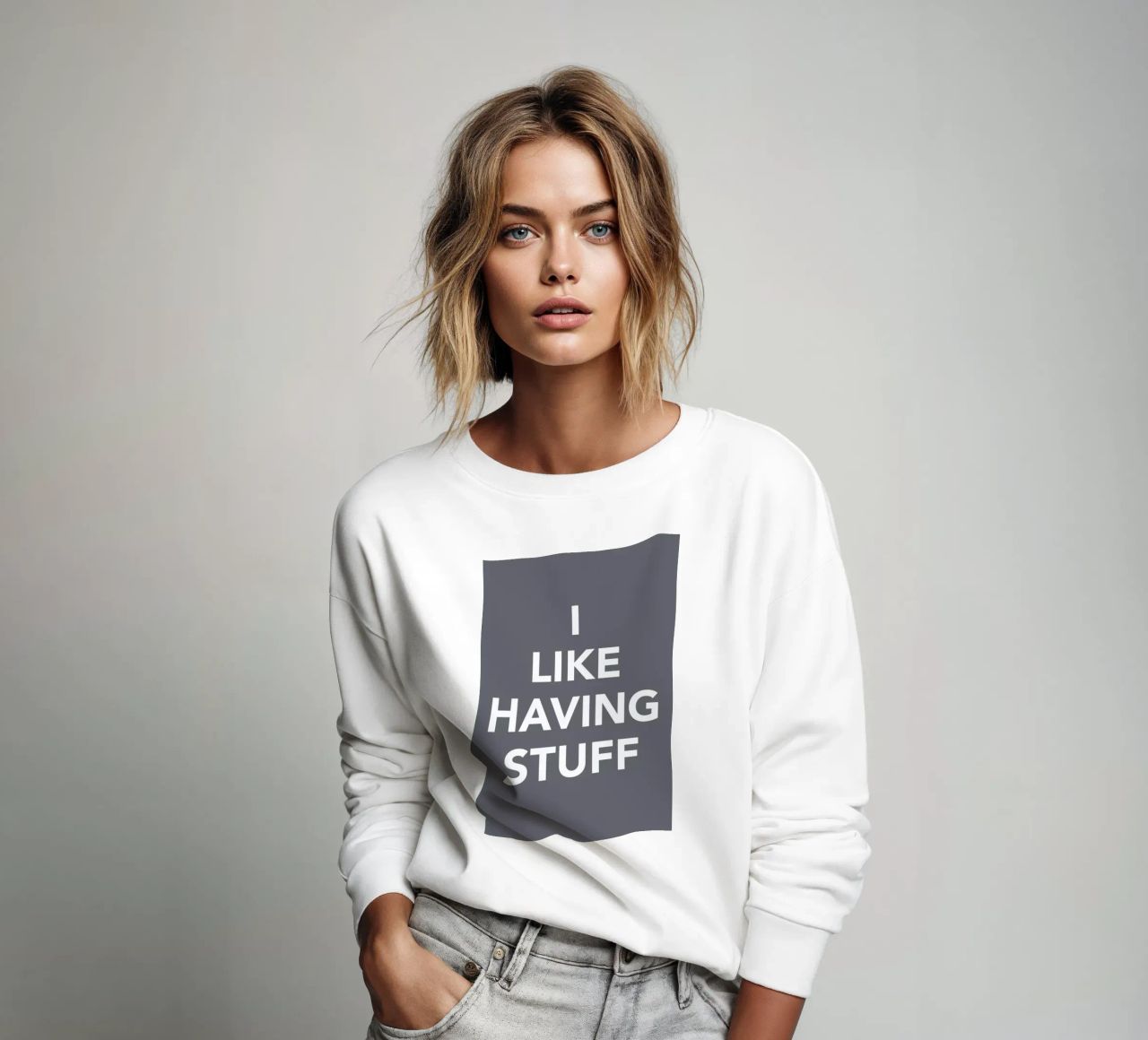 The I Like Having Stuff Poster felpa da And I Love You She Said