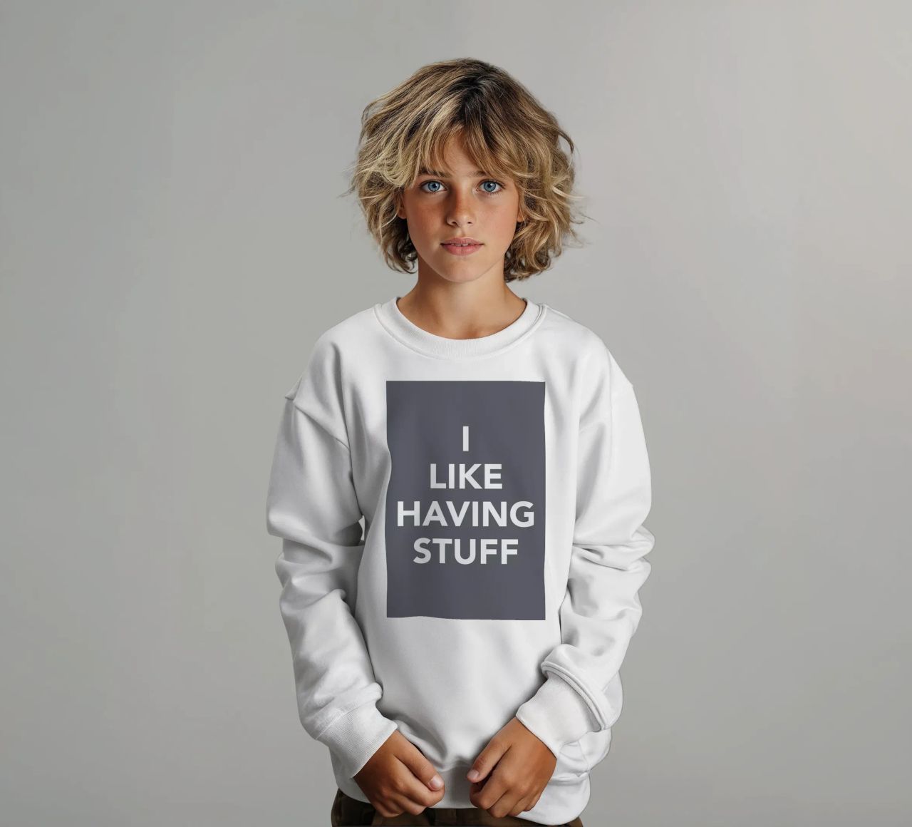The I Like Having Stuff Poster felpa bambino da And I Love You She Said