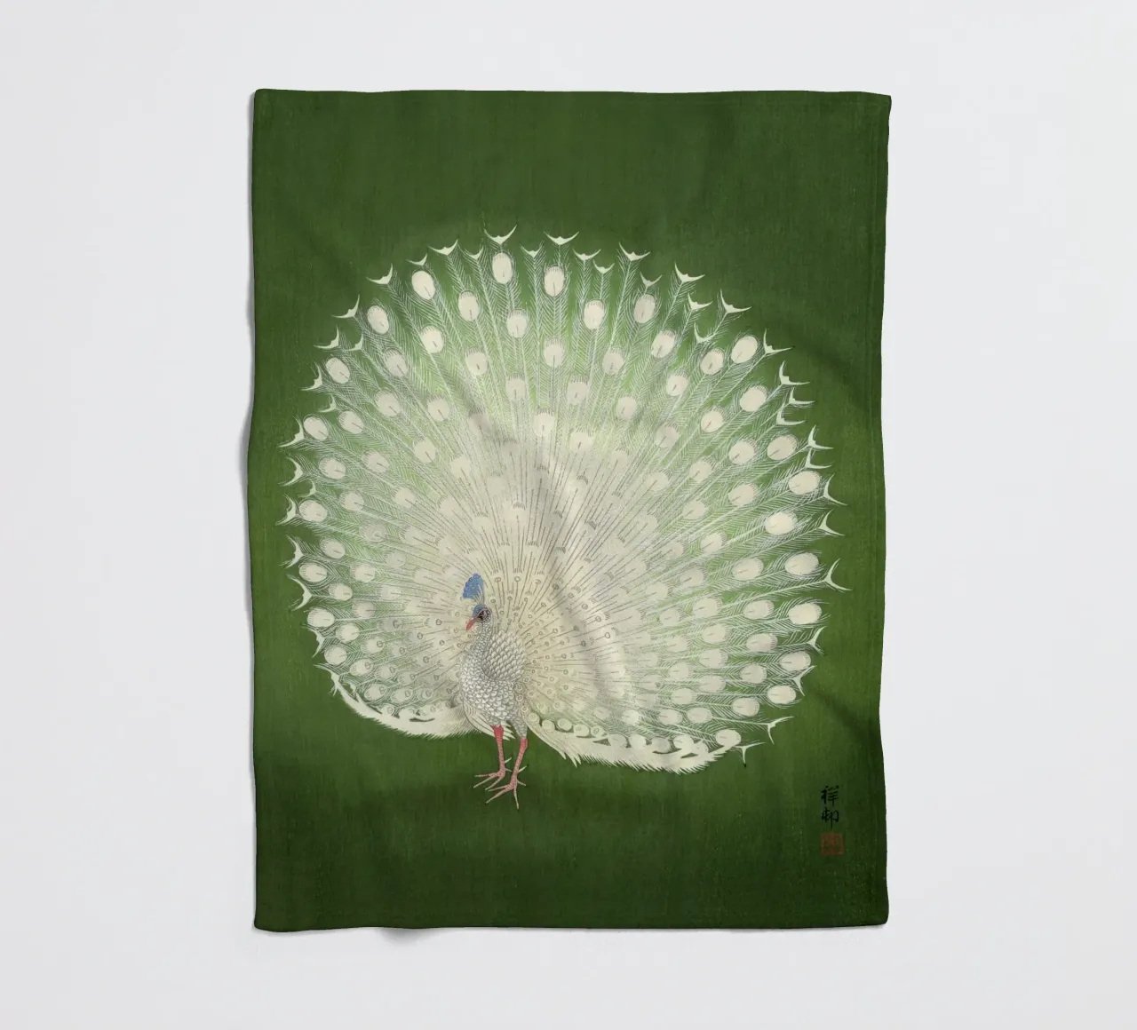 Ohara Koson - Peacock coperta in pile da apoloprints
