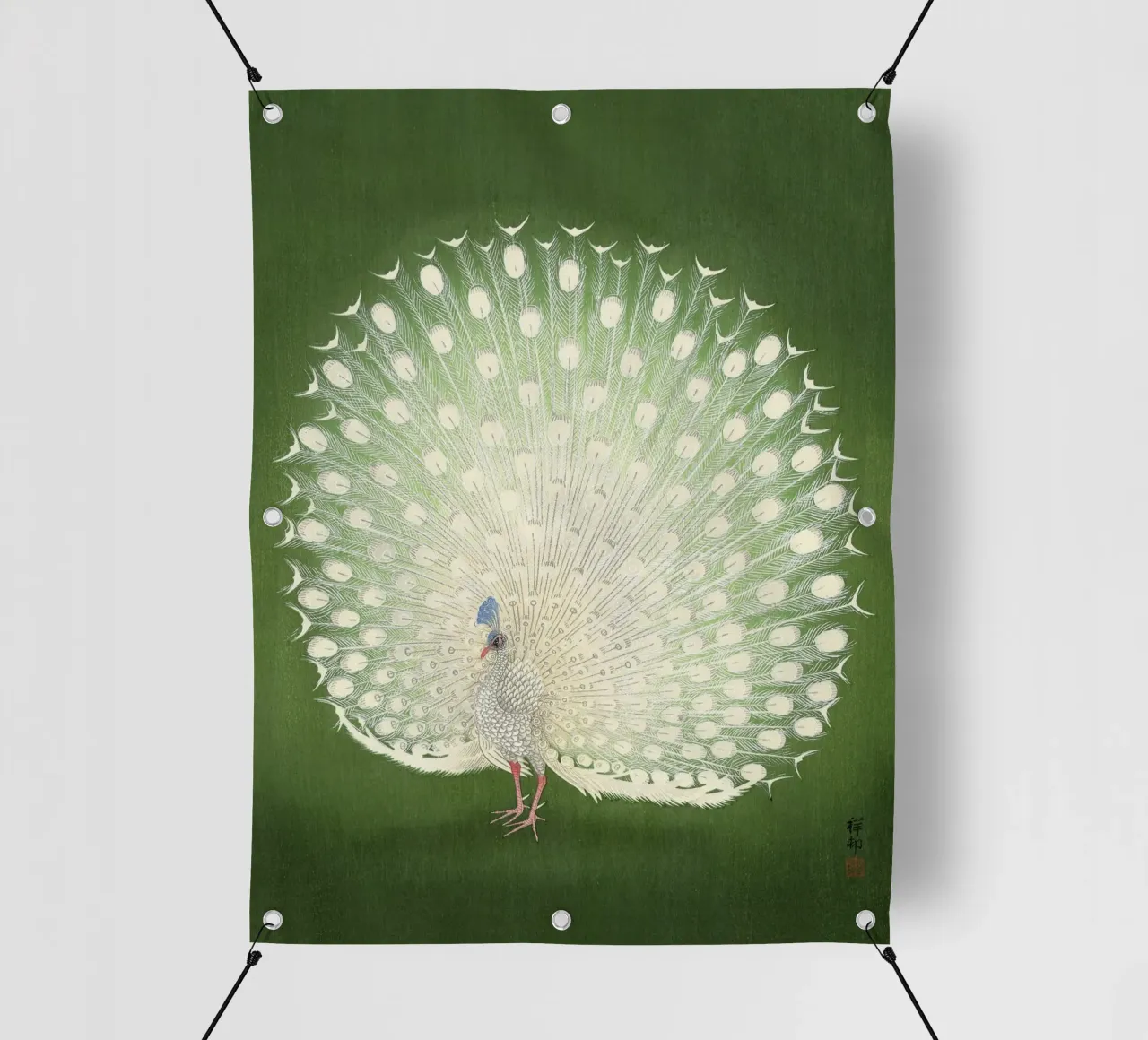 Ohara Koson - Peacock telo in pvc da apoloprints