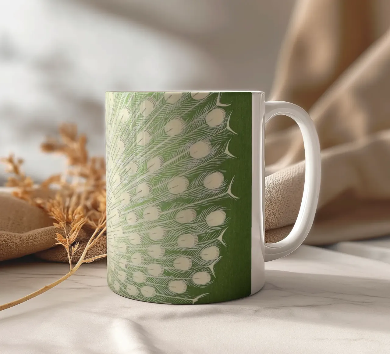 Ohara Koson - Peacock tazza in ceramica da apoloprints