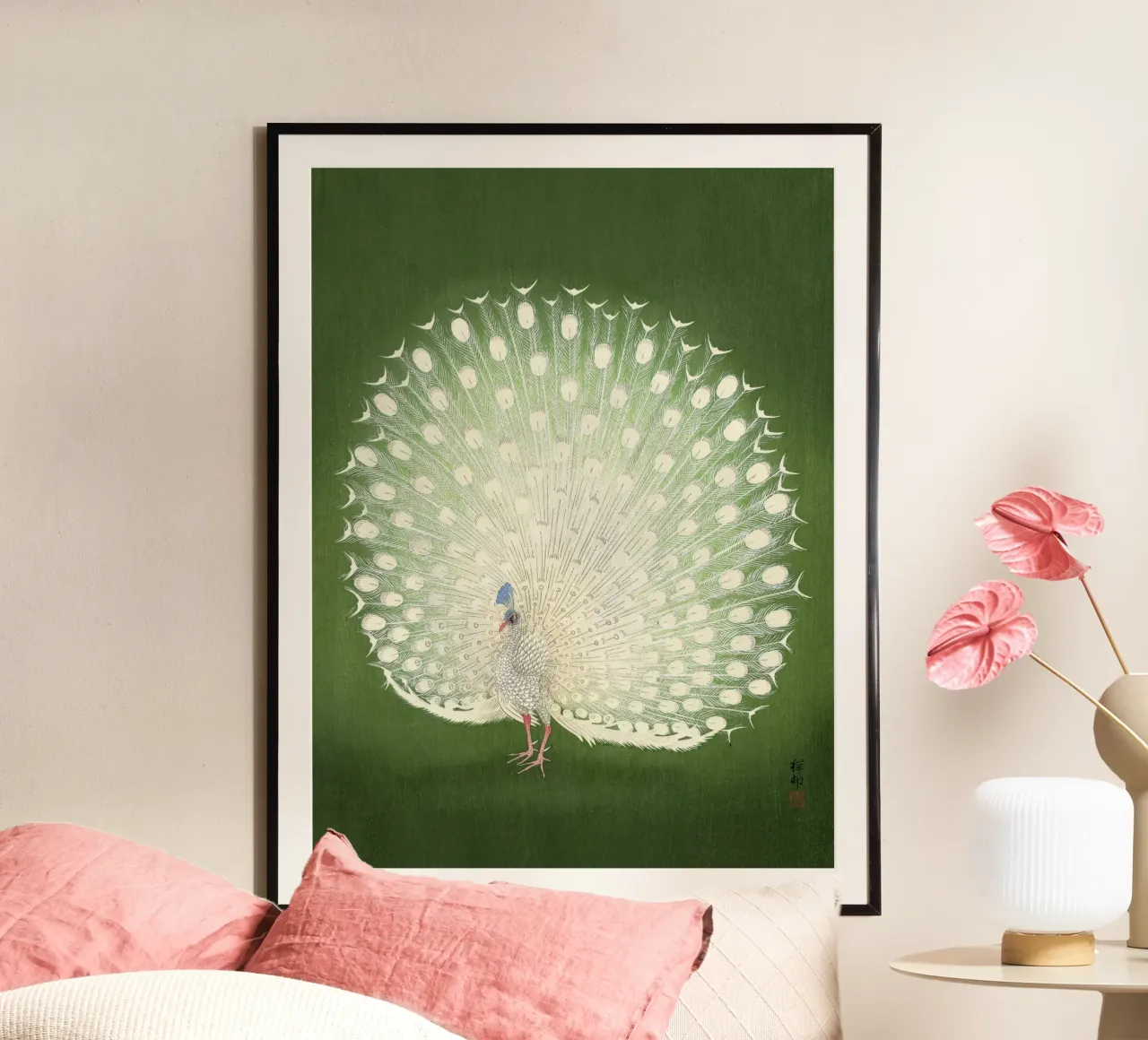 Ohara Koson - Peacock carta hahnemühle da apoloprints