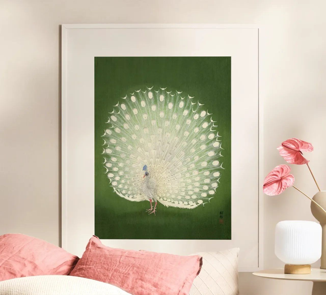 Ohara Koson - Peacock carta hahnemühle da apoloprints