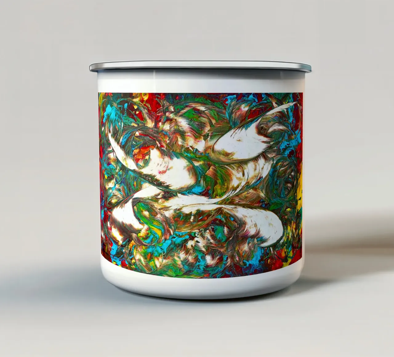 IDEAL GIFT 137 tazza in smalto da Thierry Vobmann Abstract painting