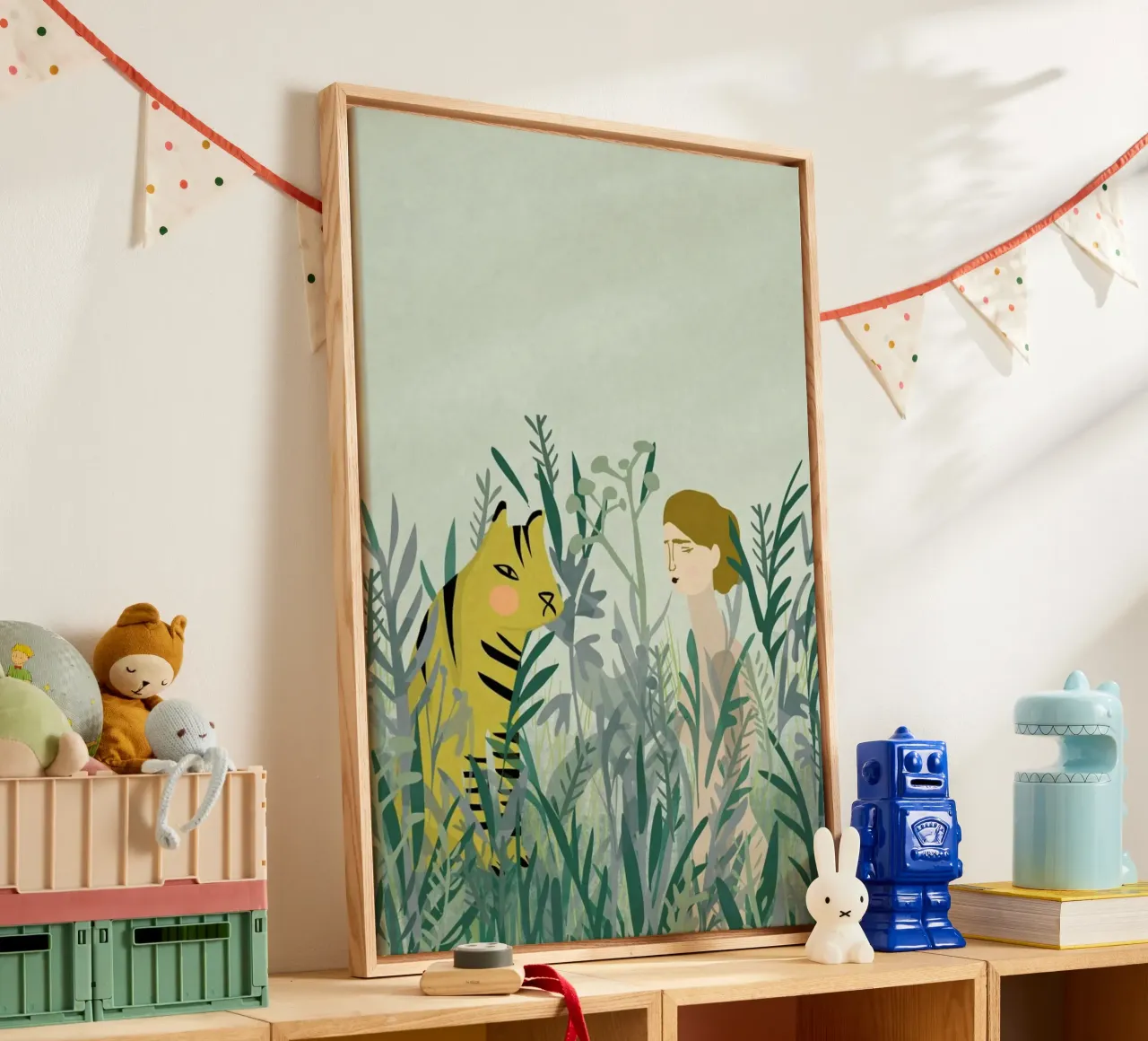 Look for Your Tiger canvas met Baklijst van Amalia Restrepo