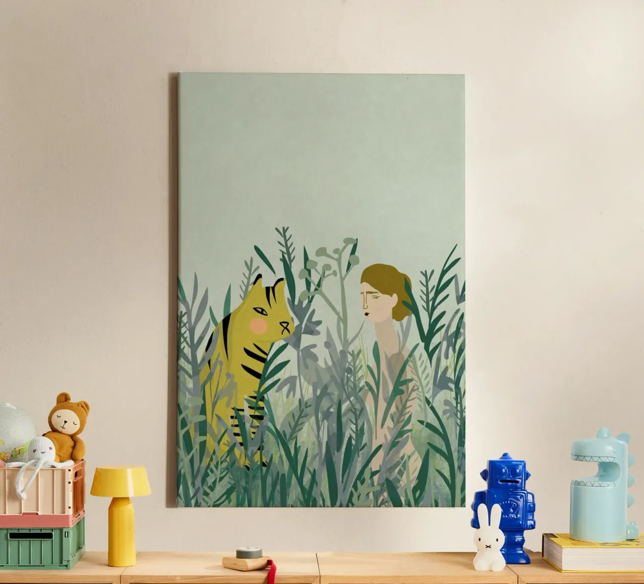Look for Your Tiger canvas met Baklijst van Amalia Restrepo