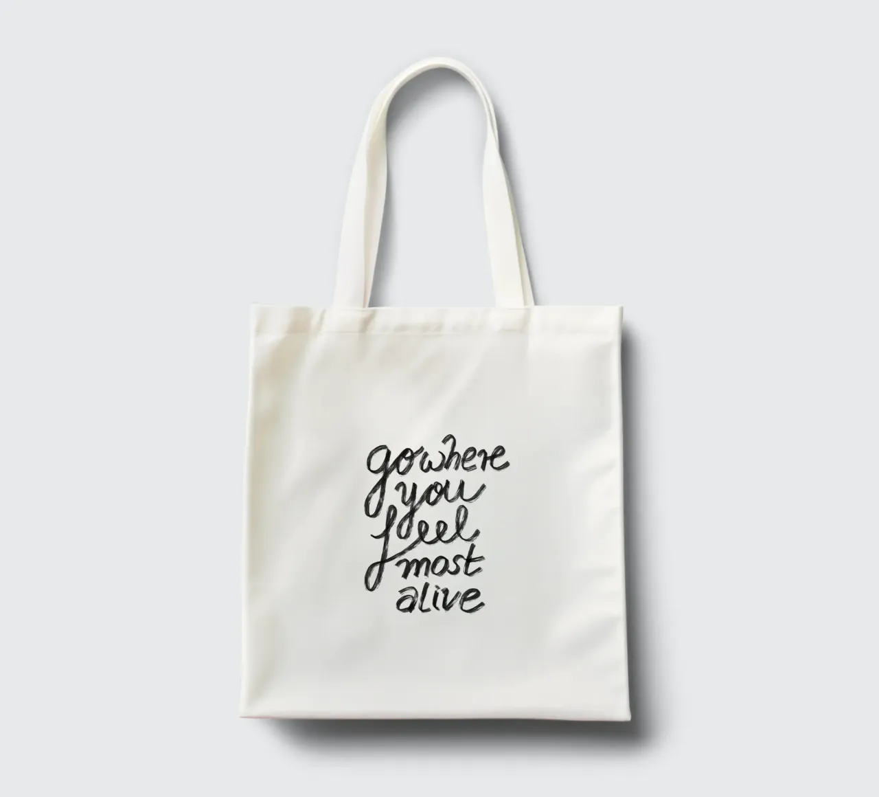Go where you feel most alive borsa in juta da Claudiabrueggen