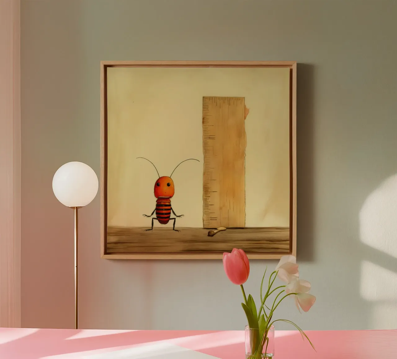 Minimal Termite 2 canvas by Minimal Animal Art