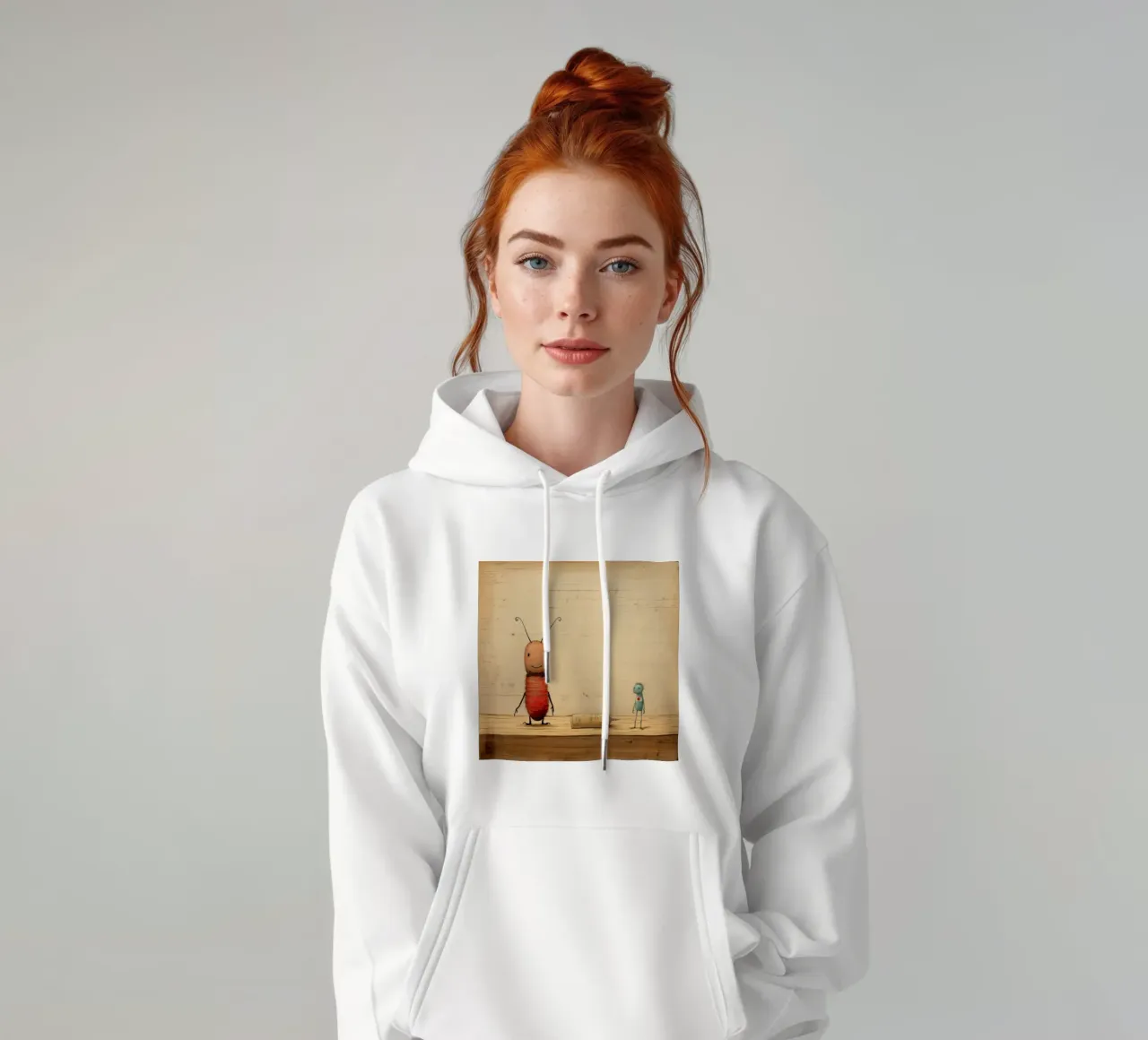 Minimal Termite 3 felpa con cappuccio da Minimal Animal Art