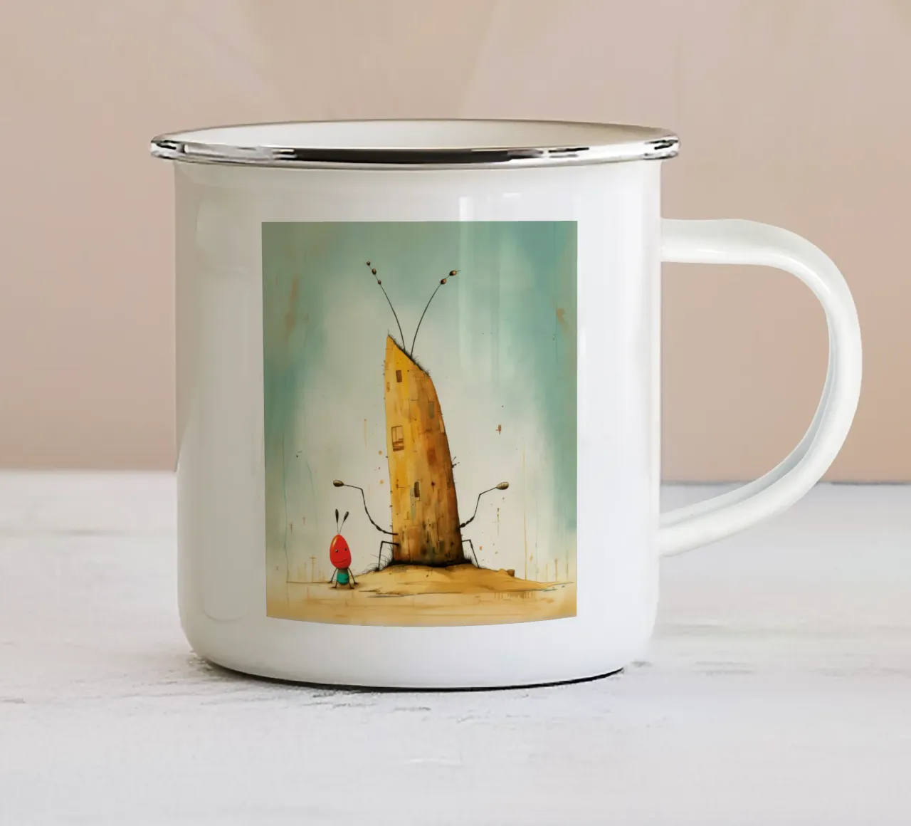 Termite minima 1 tazza in smalto da Minimal Animal Art