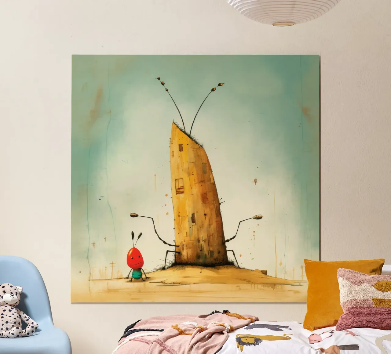 Termite minima 1 poster con telaio in alluminio da Minimal Animal Art