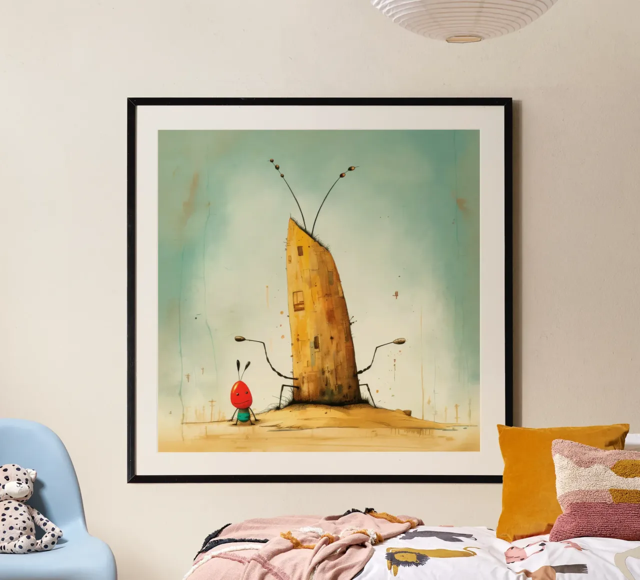 Termite minima 1 poster con telaio in alluminio da Minimal Animal Art