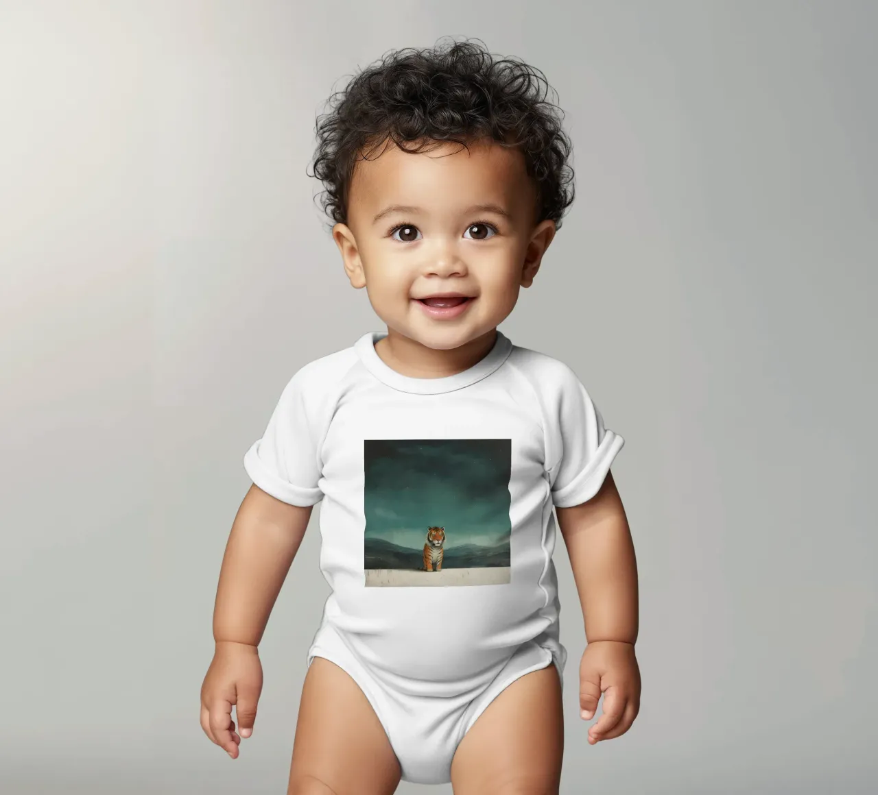 Tigre minima 3 body neonato maniche corte da Minimal Animal Art