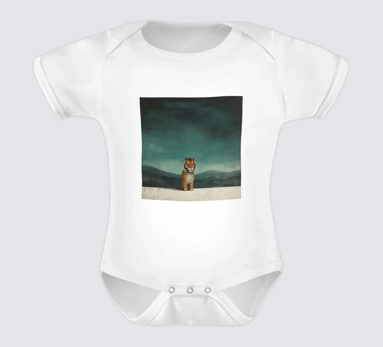 Tigre minima 3 body neonato maniche corte da Minimal Animal Art