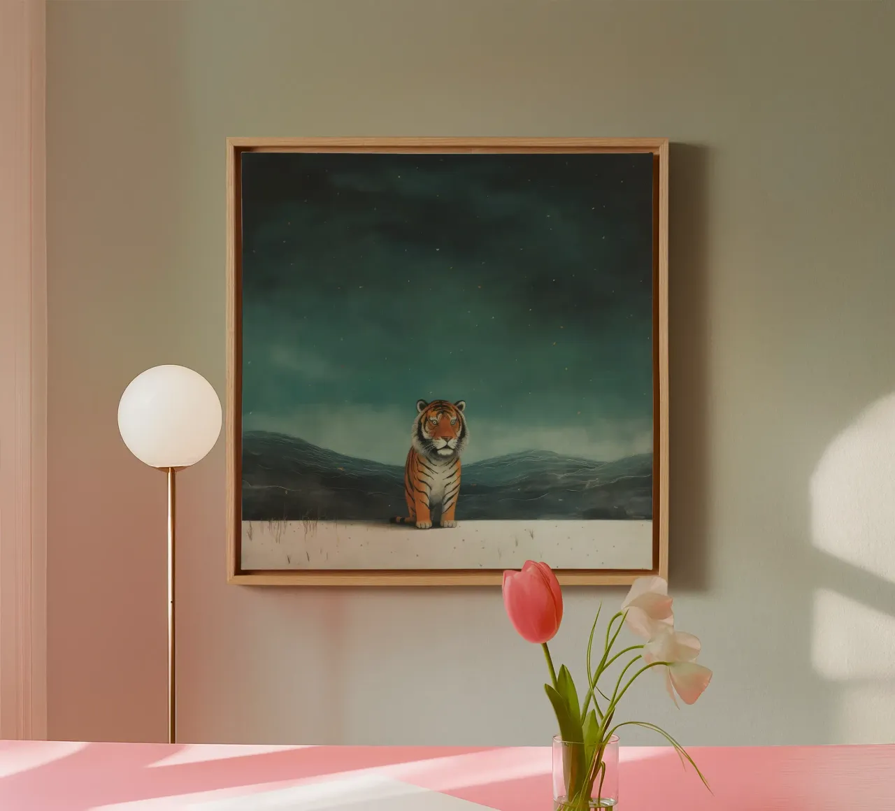 Minimal Tiger 3 canvas by Minimal Animal Art