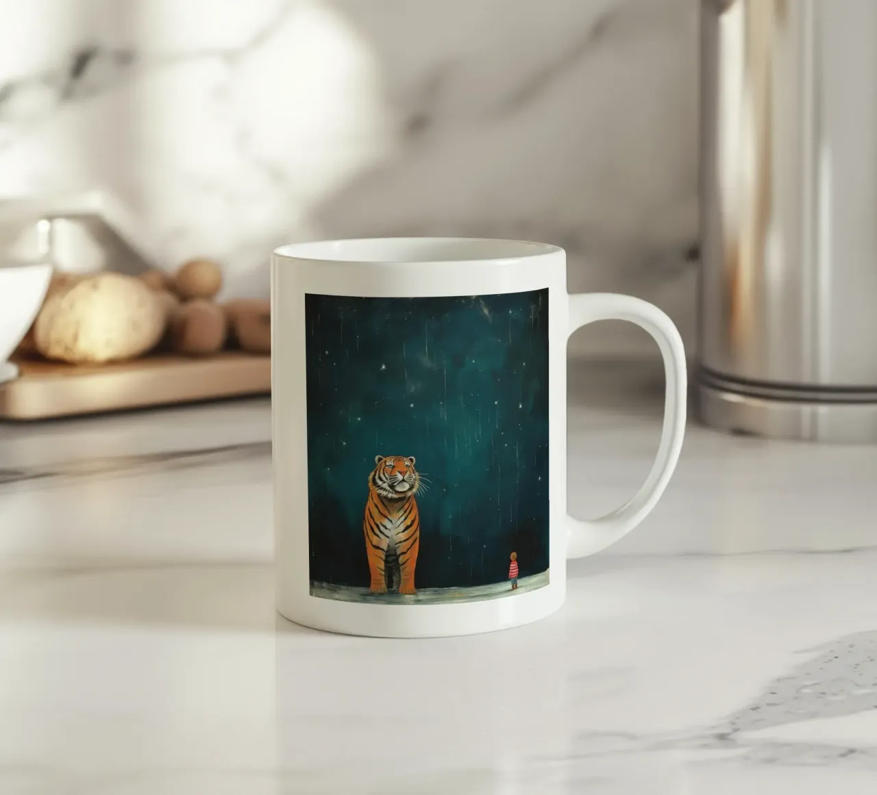 Tigre minima 4 tazza in ceramica da Minimal Animal Art