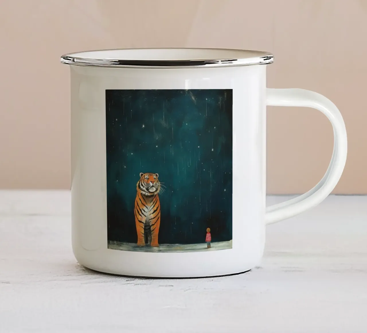Tigre minima 4 tazza in smalto da Minimal Animal Art