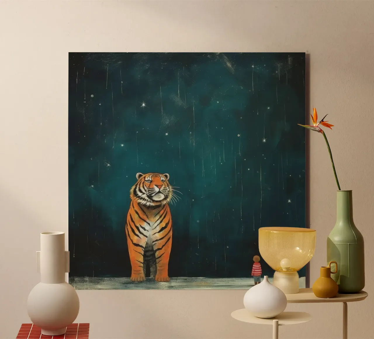 Tigre minima 4 alluminio dibond da Minimal Animal Art