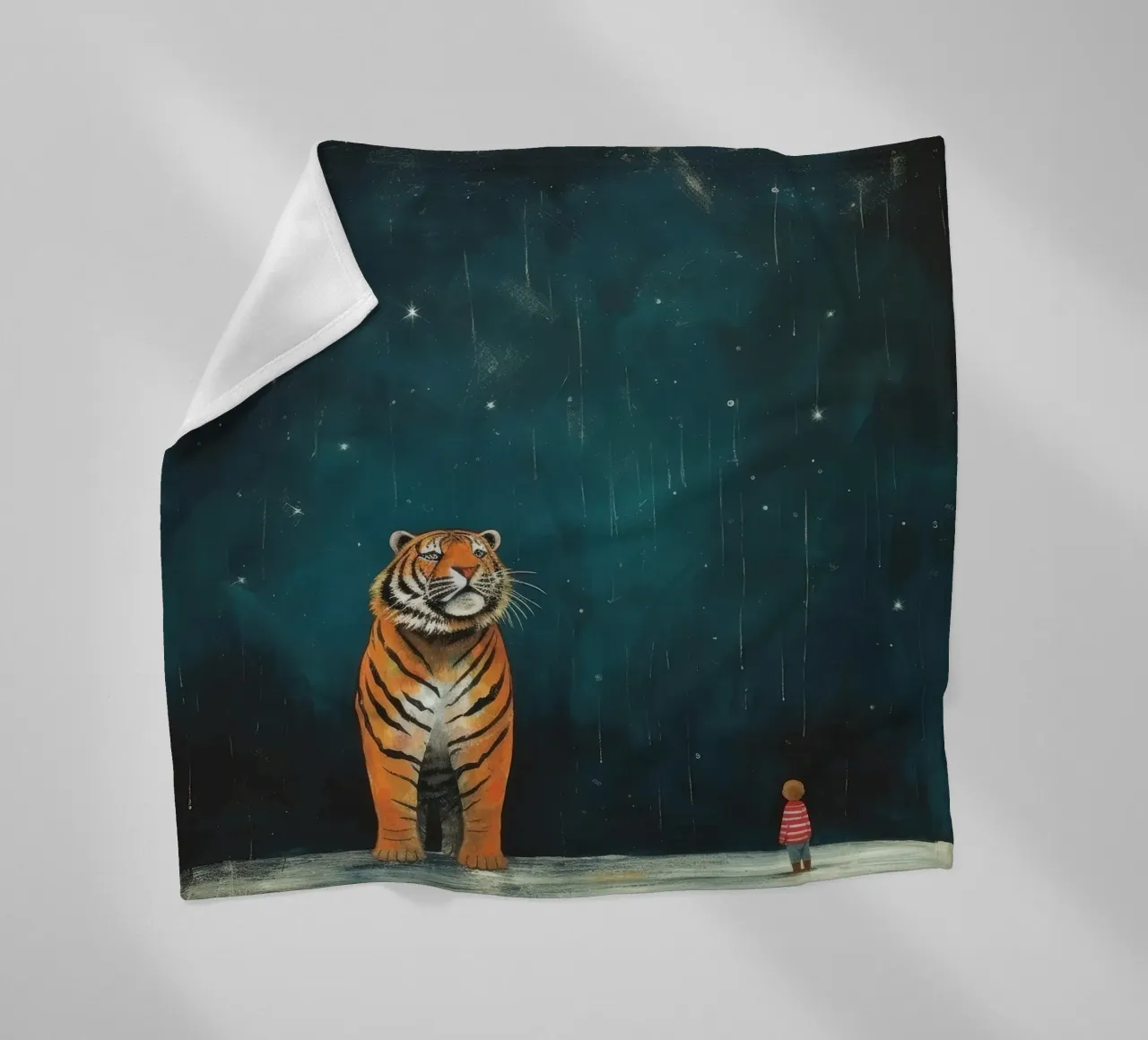 Tigre minima 4 coperta in pile da Minimal Animal Art