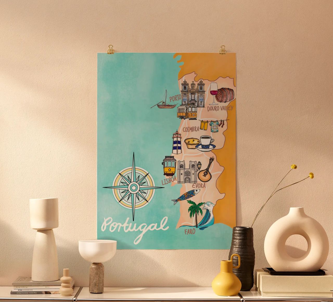 Portugal Landkarte poster de Claudiabrueggen