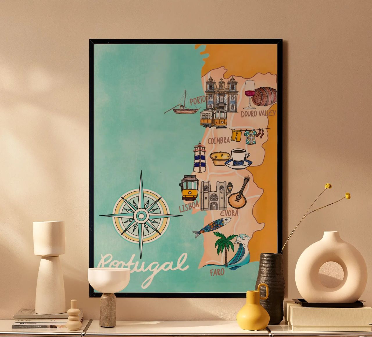 Portugal Landkarte poster de Claudiabrueggen