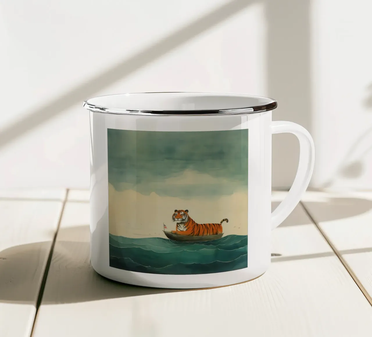 Tigre minima 1 tazza in smalto da Minimal Animal Art