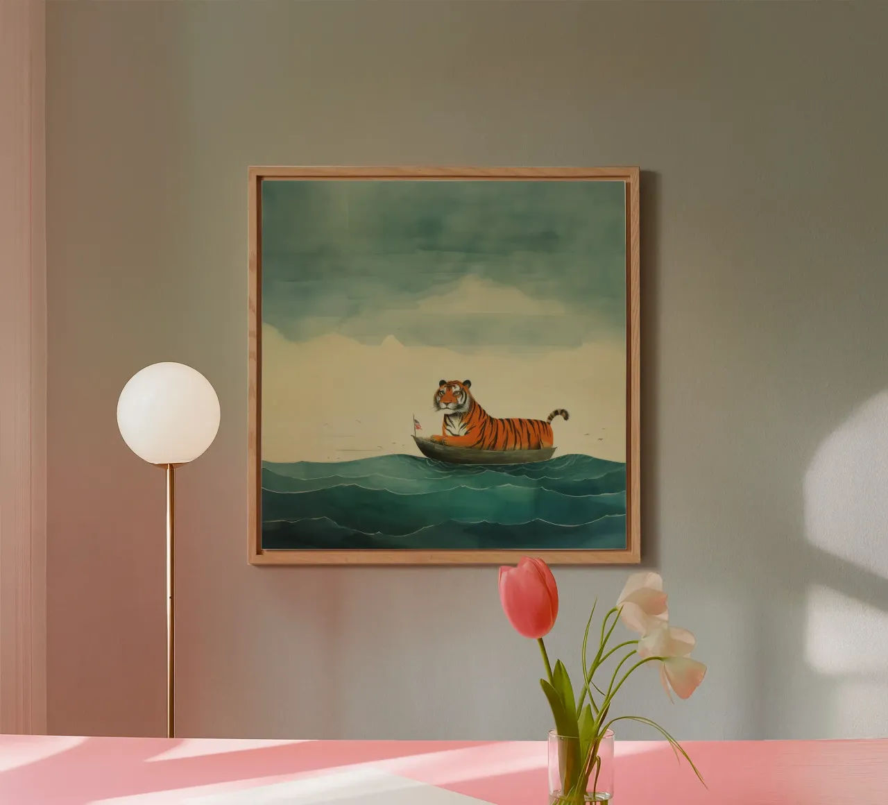 Tigre minima 1 alluminio dibond da Minimal Animal Art