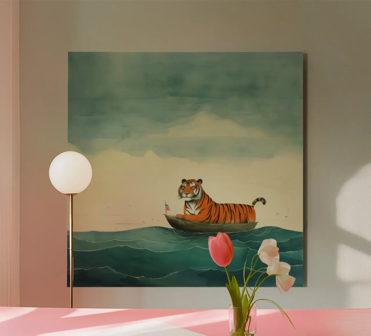 Tigre minima 1 alluminio dibond da Minimal Animal Art