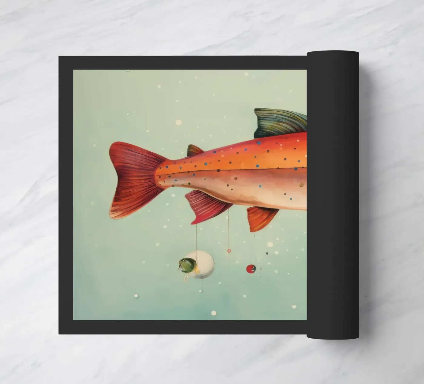 Minimum Trout doormat by Minimal Animal Art