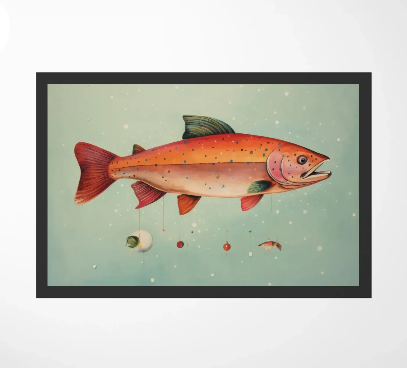 Minimum Trout doormat by Minimal Animal Art