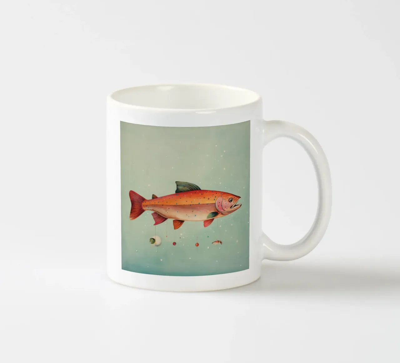 Trota minima 2 tazza in ceramica da Minimal Animal Art