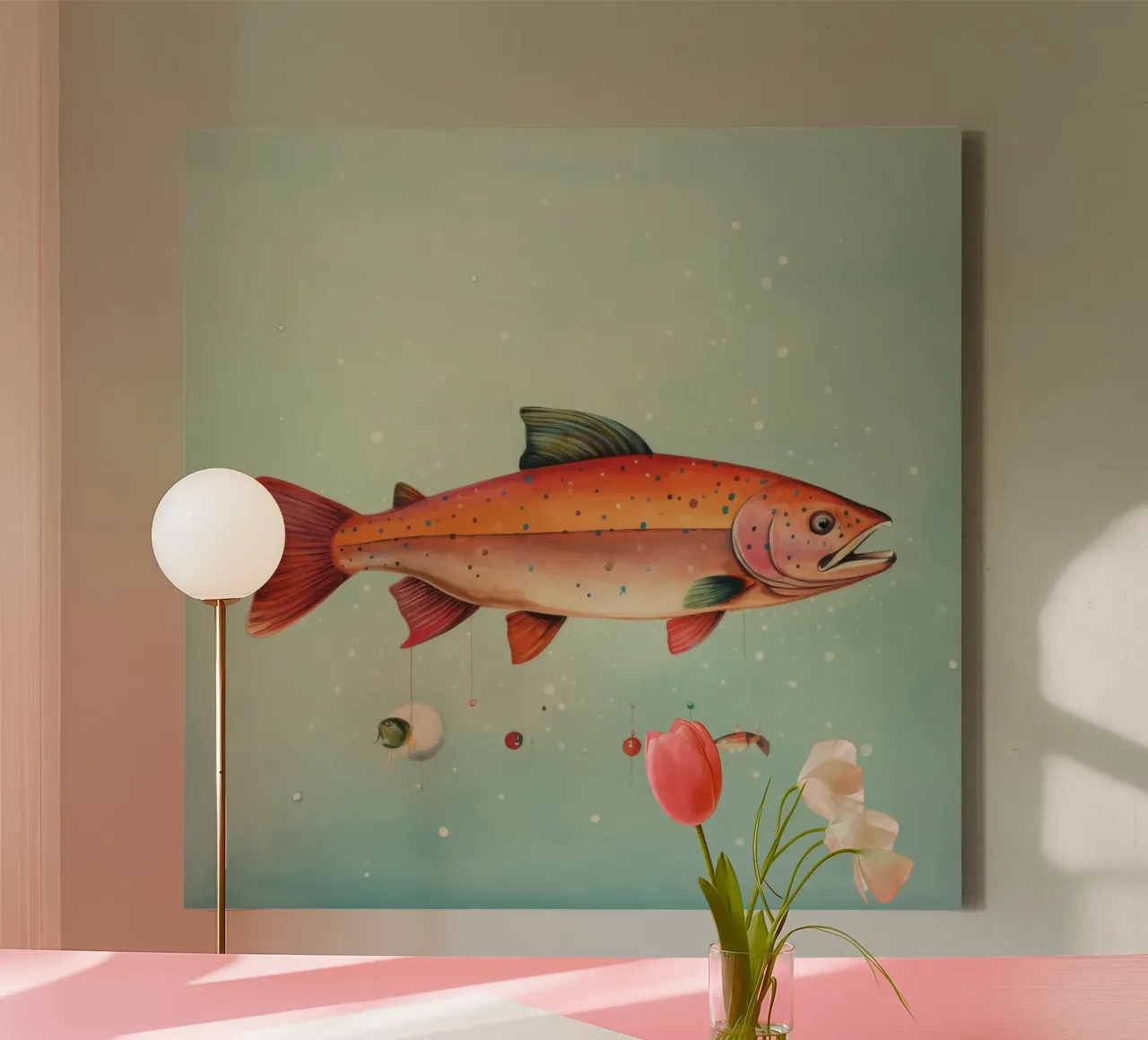 Minimum Trout tela da Minimal Animal Art