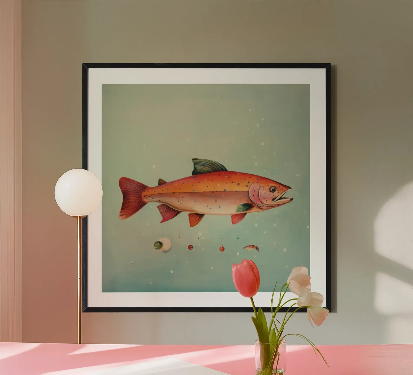 Trout minimal poster de Minimal Animal Art