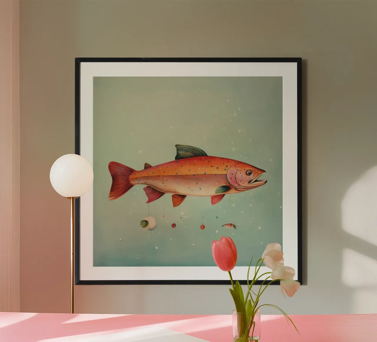 Minimum Trout poster da Minimal Animal Art