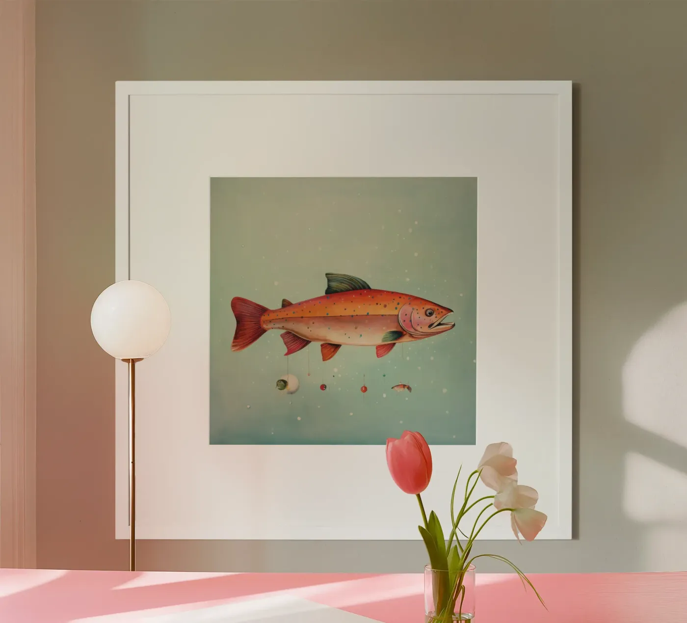 Trout minimal poster de Minimal Animal Art