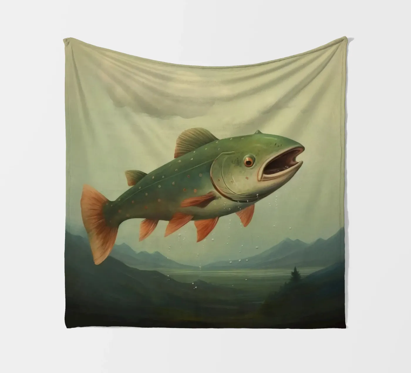 Minimum Trout Fleecedecke von Minimal Animal Art