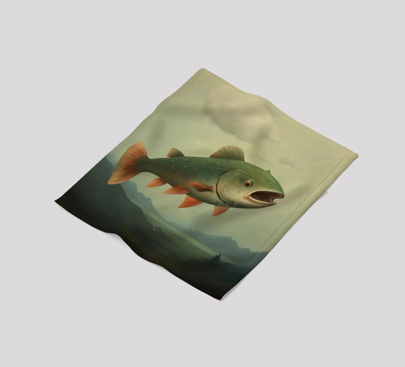 Minimum Trout Fleecedecke von Minimal Animal Art