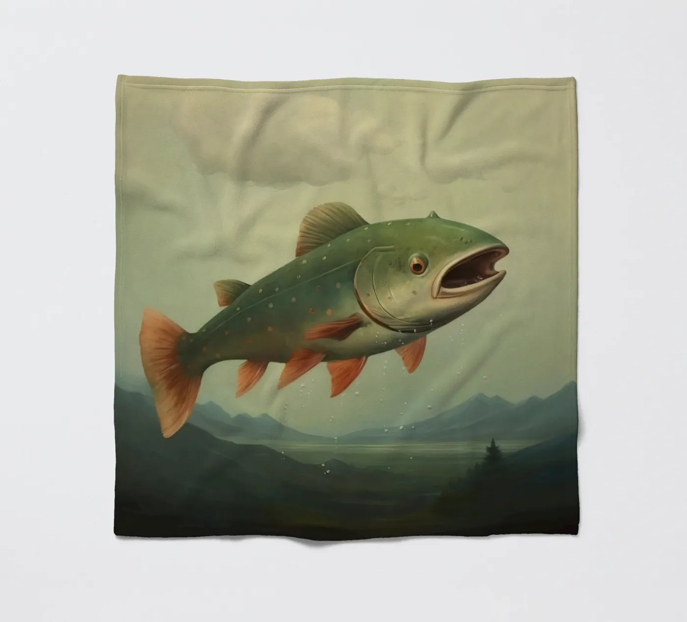 Minimum Trout Fleecedecke von Minimal Animal Art