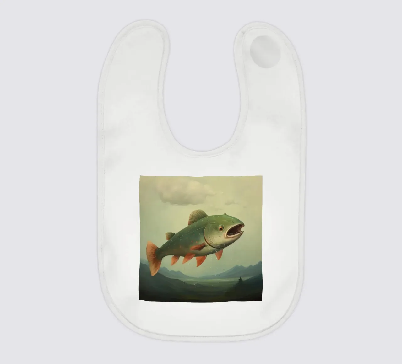 Minimaal Trout baby slabbetje van Minimal Animal Art