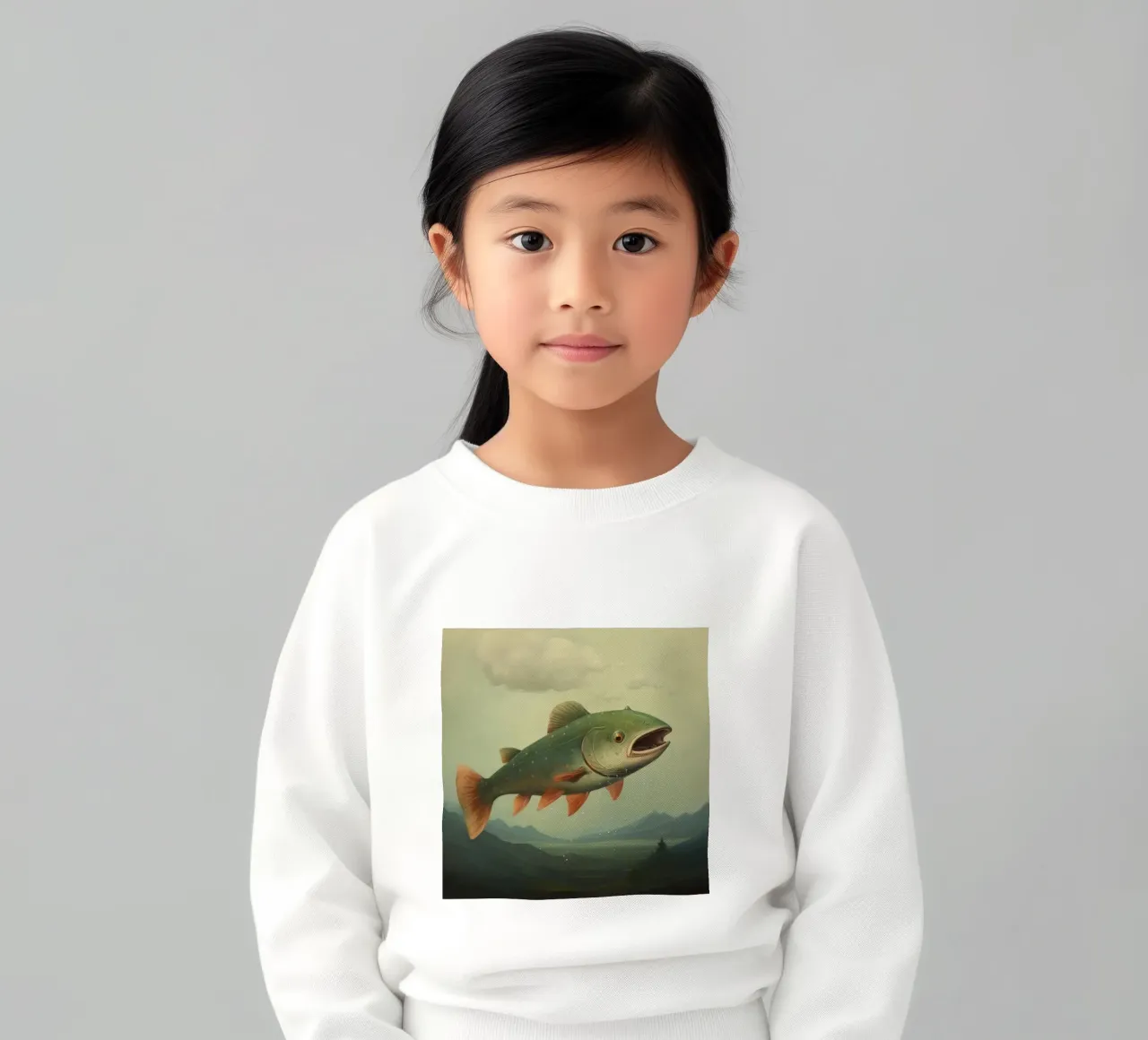Trota minima 3 felpa bambino da Minimal Animal Art