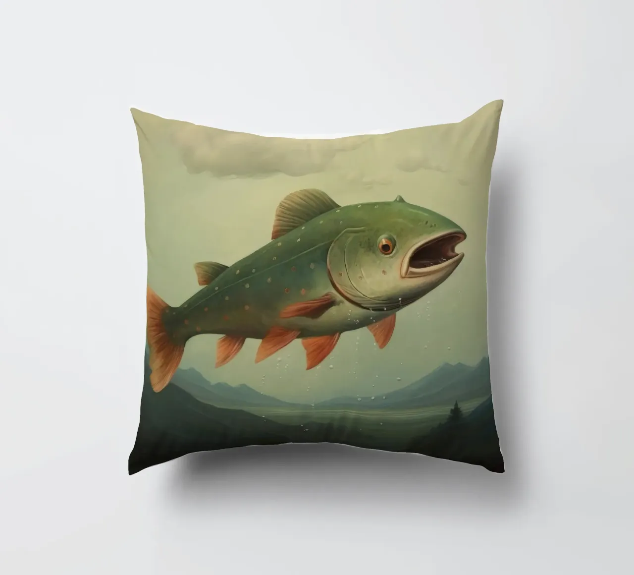 Trota minima 3 cuscino da Minimal Animal Art