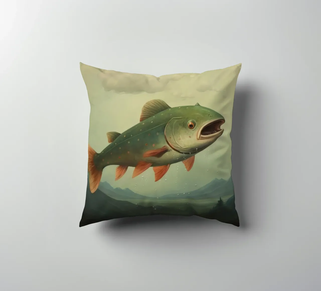 Trota minima 3 cuscino da Minimal Animal Art
