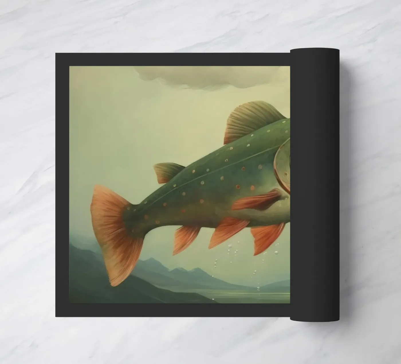 Minimum Trout Fußmatte von Minimal Animal Art
