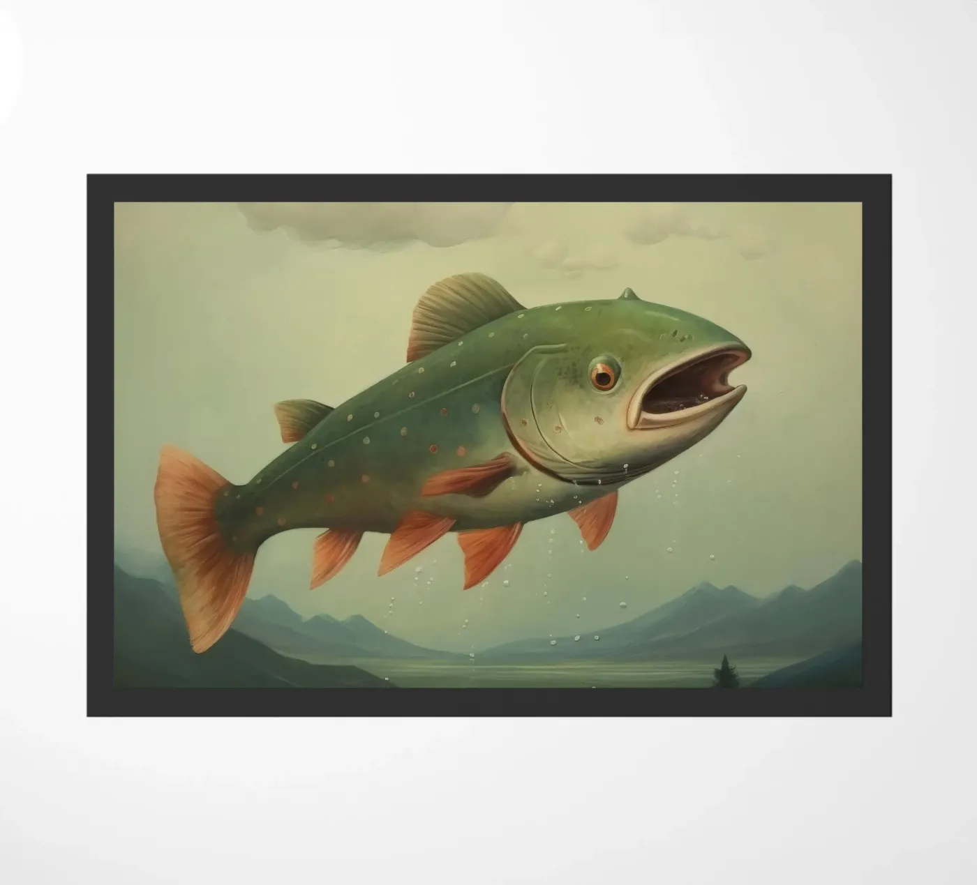 Minimum Trout Fußmatte von Minimal Animal Art